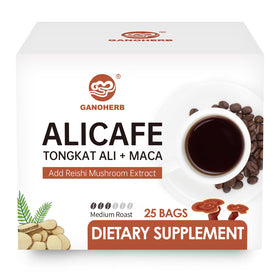 GANOHERB Maca Energy Coffee pack ready to mix for a quick energized start.
