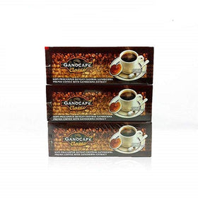 Gano Excel Ganocafe Classic sachets neatly arranged for quick, convenient morning coffee.