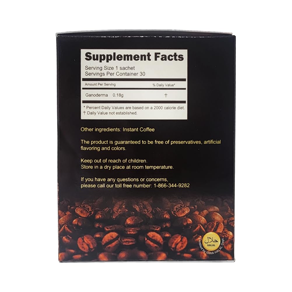 Ganoderma Reishi Coffee Mix cup steaming with rich aroma.