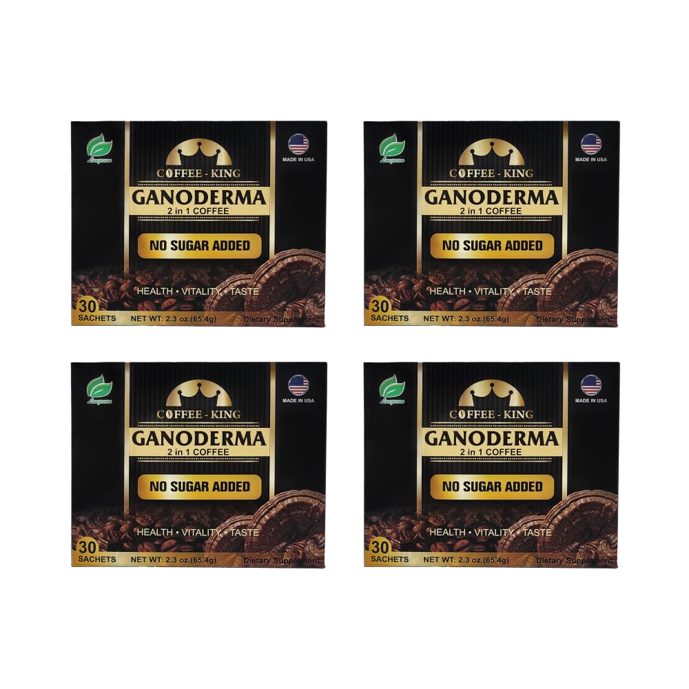 Ganoderma Reishi Coffee Mix sachet closeup for convenient, sugar-free single-serve use.