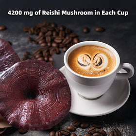 GANOHERB milk-foam rich cappuccino texture showcases creamy, indulgent mouthfeel.