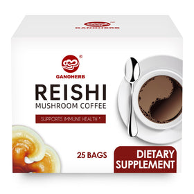 GANOHERB Reishi coffee mix sachet front, ready for a calm morning ritual.