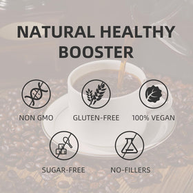 GANOHERB Reishi packaging box, highlighting organic, additive-free formula.
