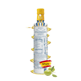 Garcia de la Cruz 1872 glass bottle highlights premium olive oil for finishing dishes.