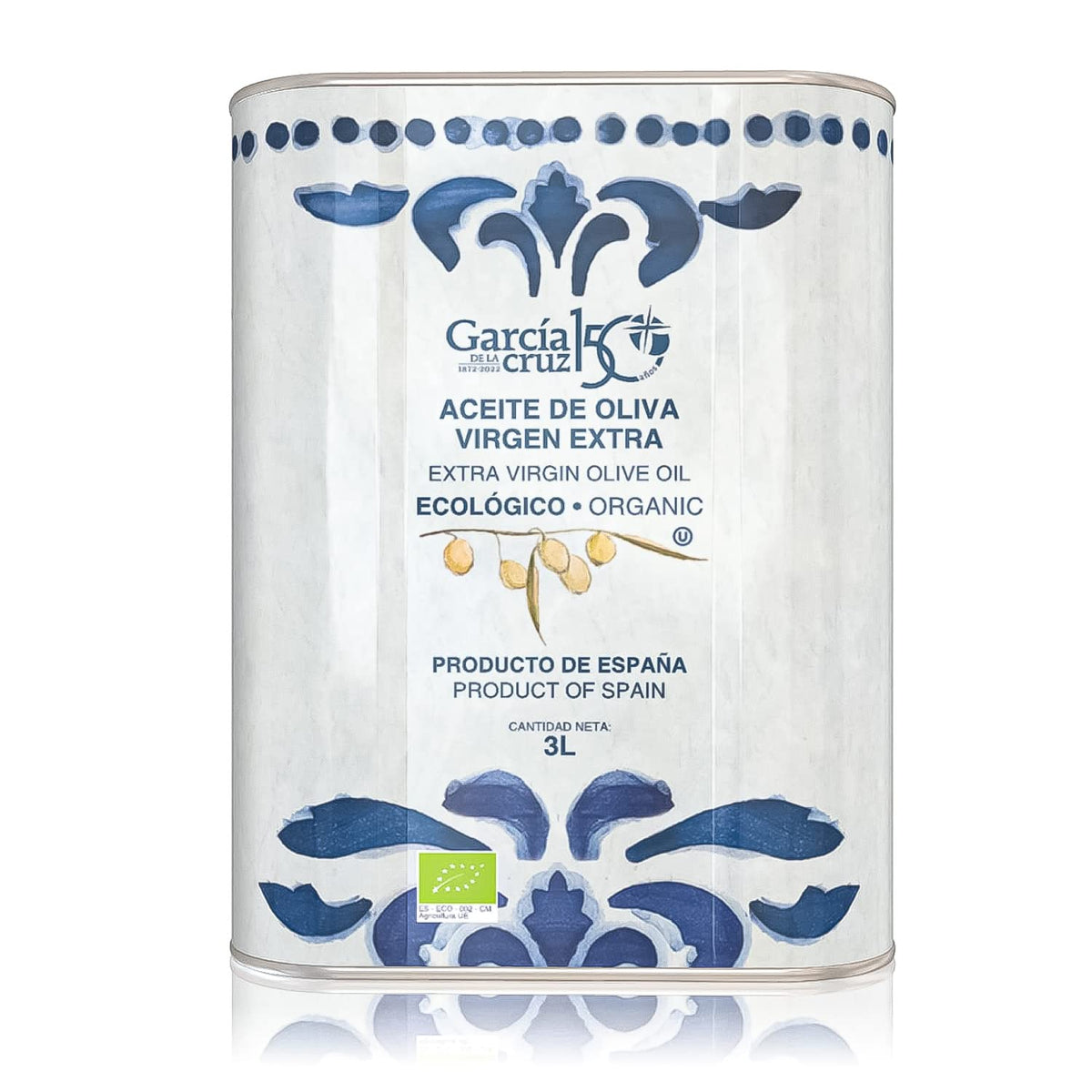 García de la Cruz 1872 organic EVOO bottle highlighting premium quality for everyday cooking.