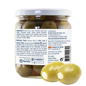 Garcia DE LA Cruz 1872 stuffed olive close up showing cheese filling