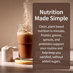 Garden of Life ingredients close-up highlighting organic peas and sprouts.