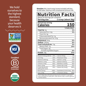 Close-up of digestive enzymes and probiotics label on Garden of Life