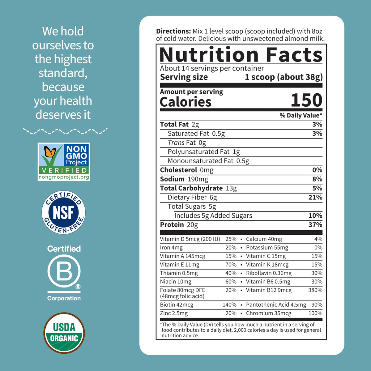 Garden of Life Raw Organic Meal displayed with sprouted grains symbolizing wholesome ingredients.