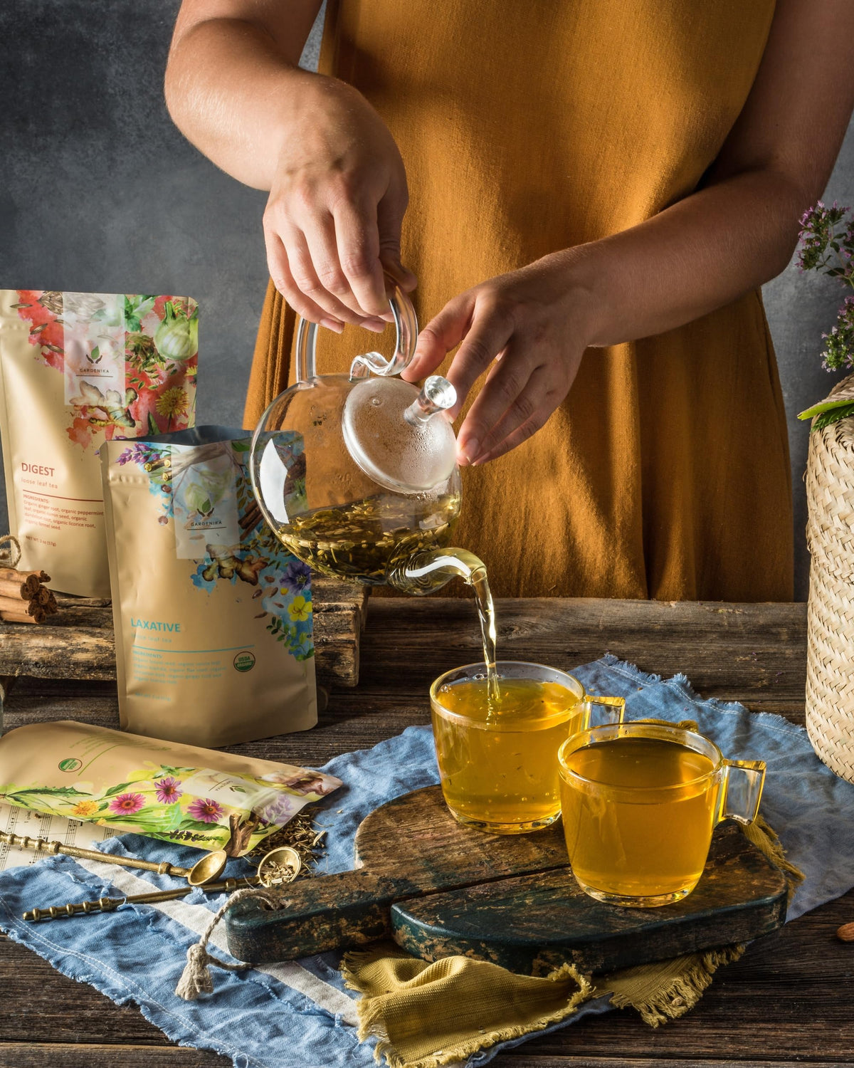 Gardenika Ayurvedic Tea Mix packets ready for daily ritual.