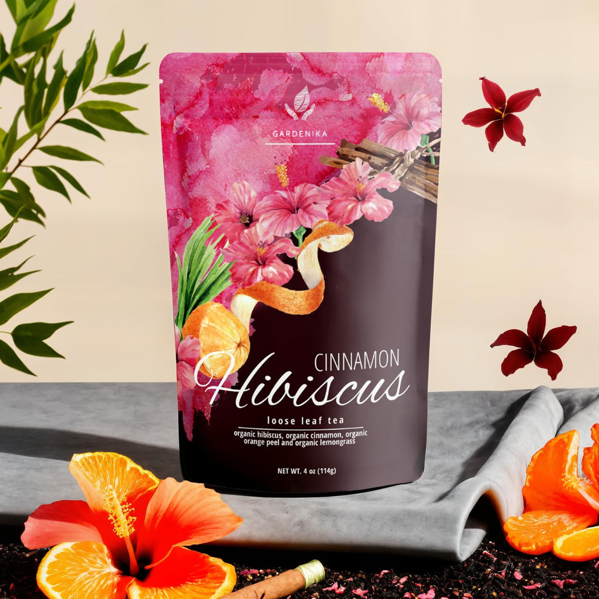 Gardenika caffeine-free herbal tea ideal for relaxing evenings.