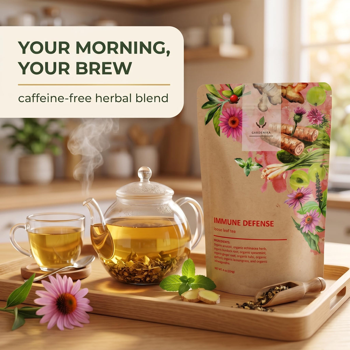 Gardenika organic ingredients ensure purity and ethical sourcing in every blend.