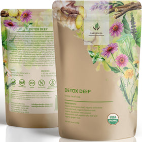 Gardenika organic dandelion detox loose-leaf tea packet close-up for a refreshing break