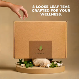 Gardenika Organic Tea from India highlights pure herbal flavors.