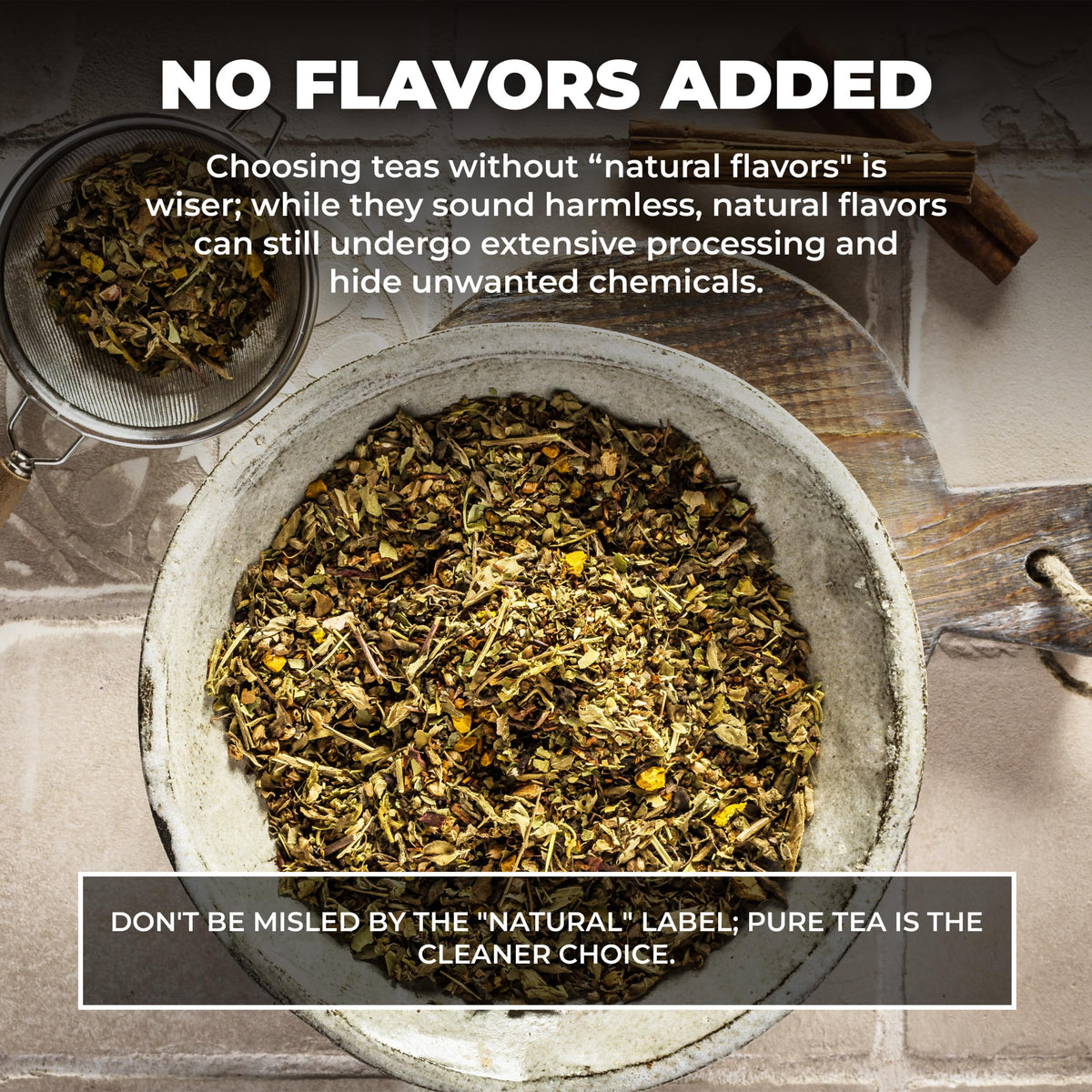 Gardenika Serenity Glow ingredients: tulsi, rooibos, hibiscus, turmeric offer balanced, caffeine-free flavor.