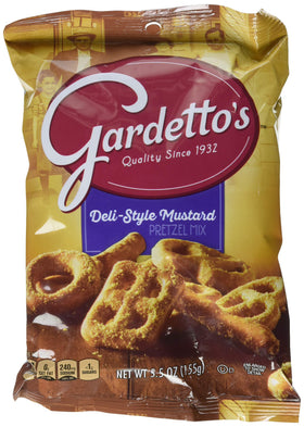 Gardetto's Rye Chips deli style mustard bag delivering bold crunch for on-the-go snacking.