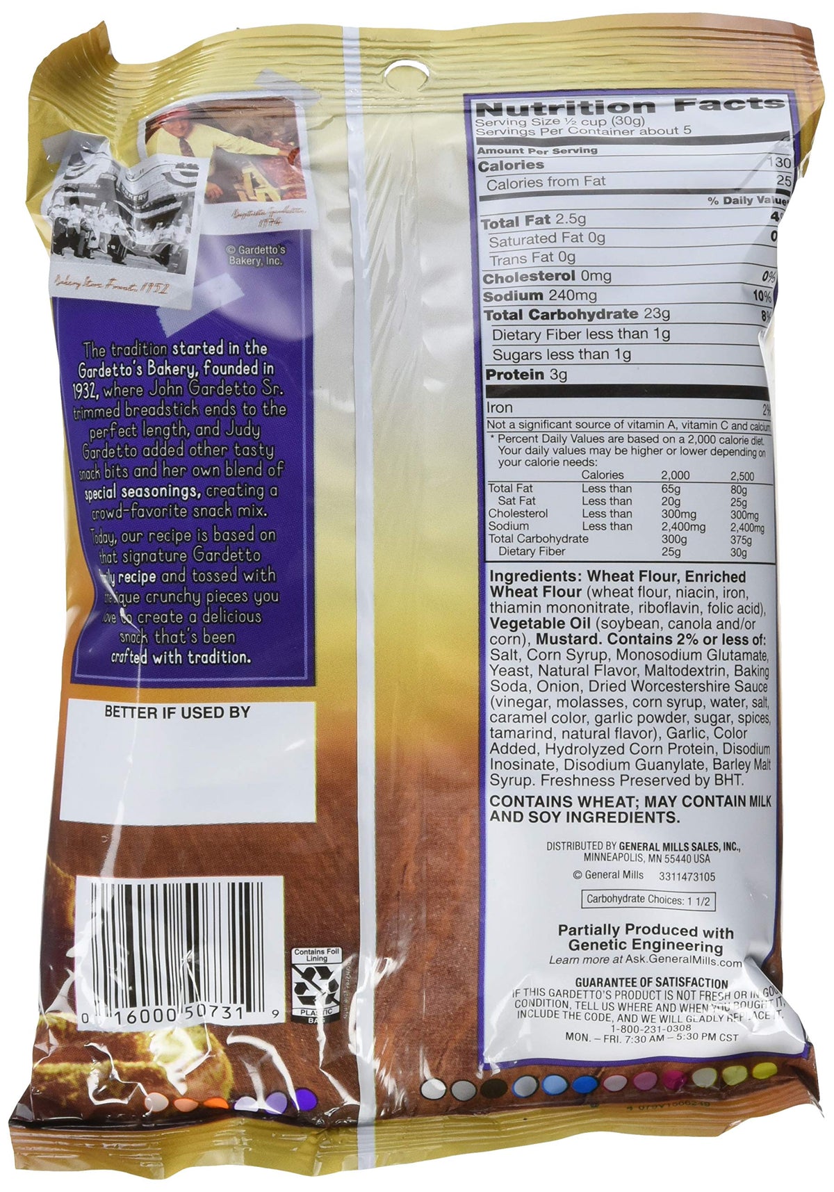 Gardetto's Rye Chips deli style mustard box of seven, ideal for bulk snacking and shelf display.