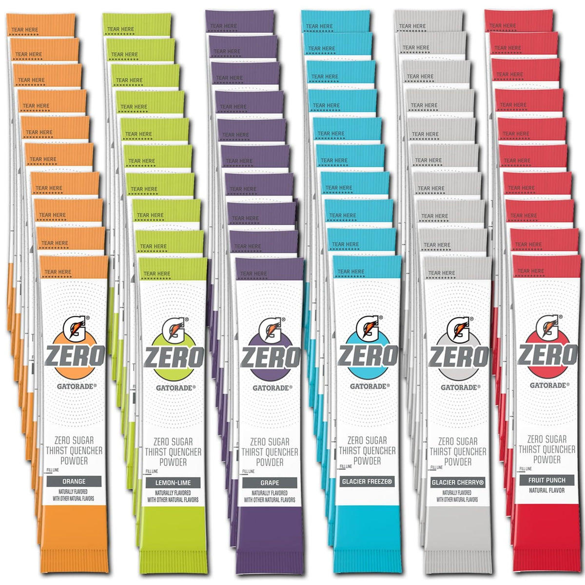 GARIZZE G Zero Powder assortment pack with six flavors for zero sugar hydration during activity