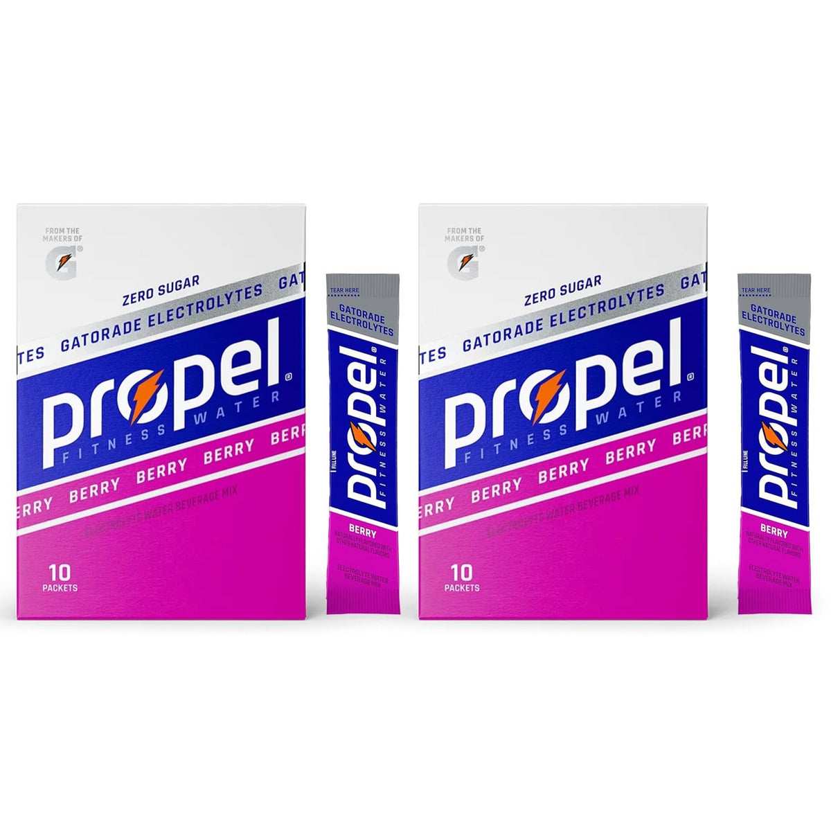 Garizze Propel Berry packets box for zero sugar hydration.