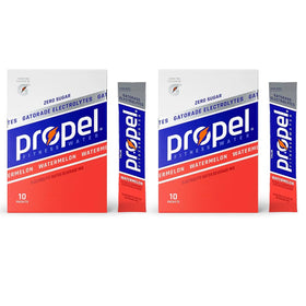 GARIZZE Propel Watermelon packets box front, zero sugar hydration on the go.