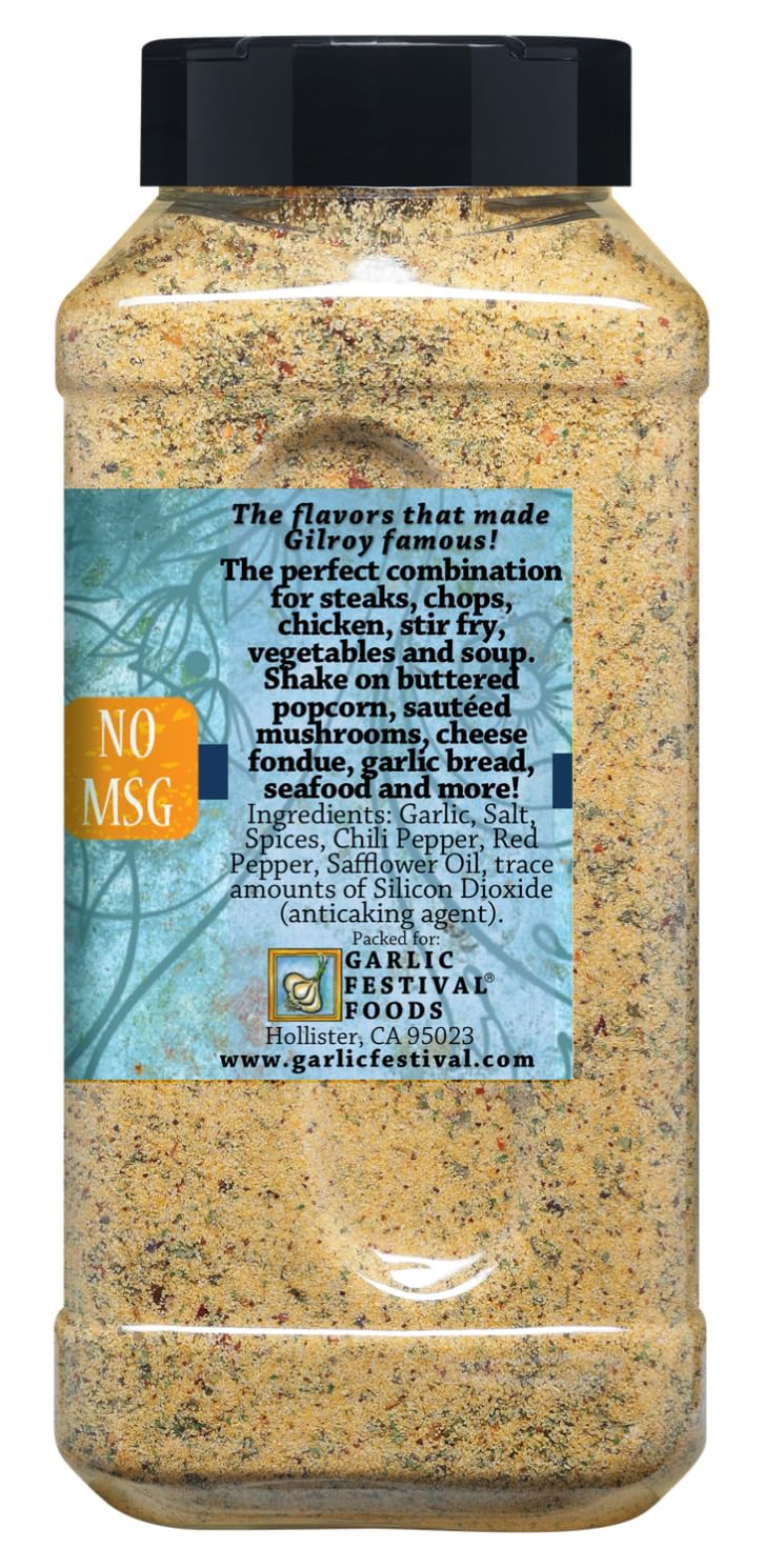 Garli Garni bottle closeup highlighting gluten-free seasoning for meals