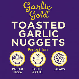 Garlic Gold salad topper crunch enhances vegetables with flavor and texture.
