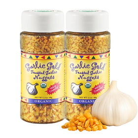 Garlic Gold Toasted Nuggets bottle front for quick, flavorful meal topping.