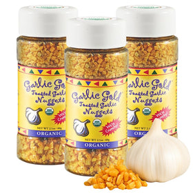 Garlic Gold toasted nuggets bundle showcases crunchy garlic topping for salads.