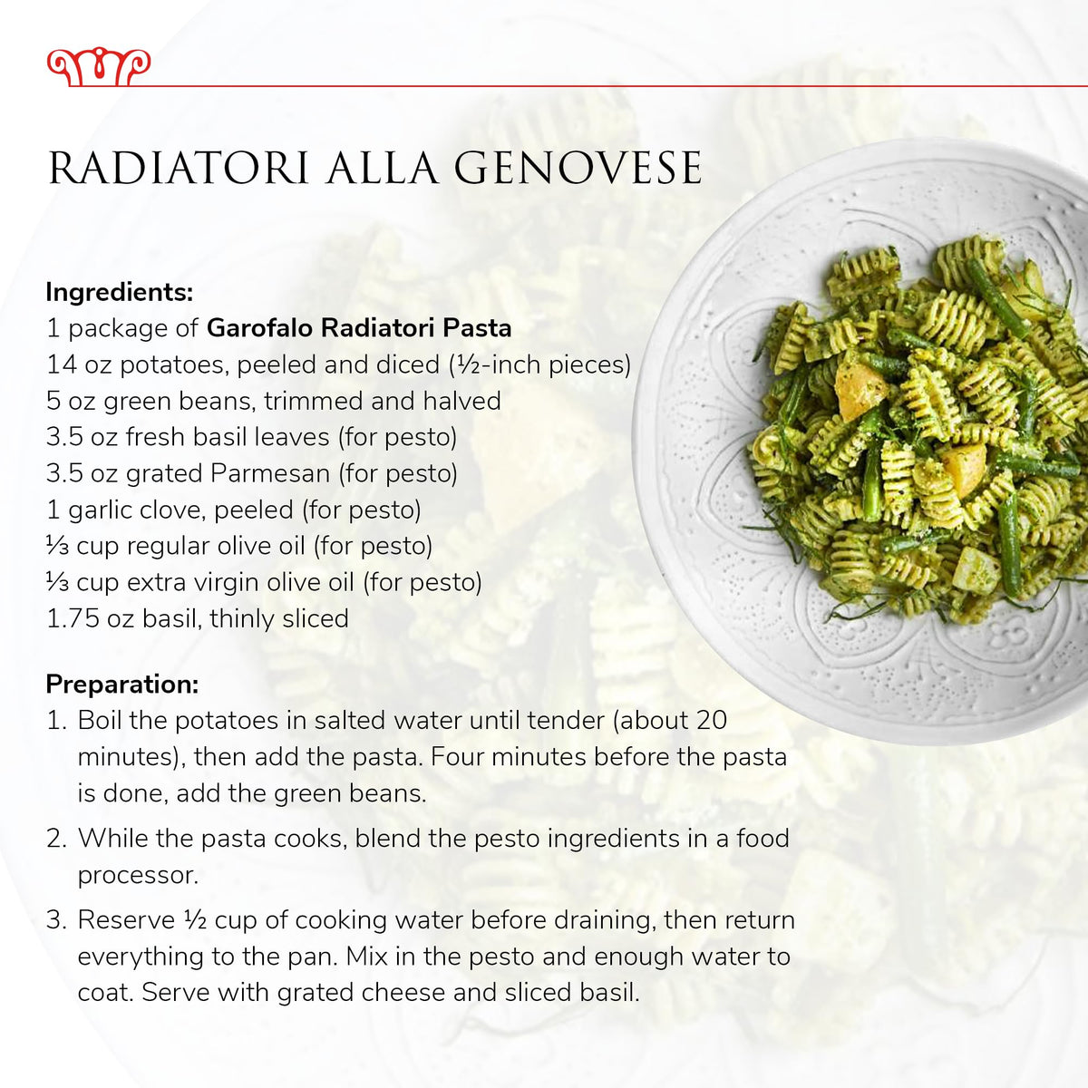 Garofalo radiatori plated with ragù, ready for al dente perfection.