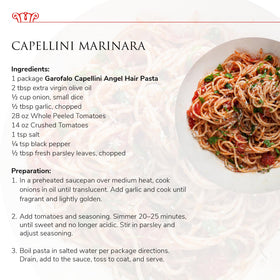 Garofalo capellini transparent packaging on shelf signals quality.