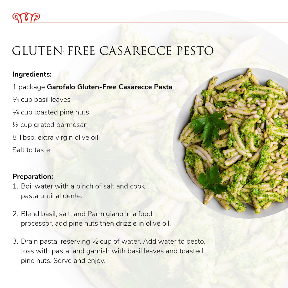 Garofalo casarecce plated with vegetables creates vibrant, satisfying plates.