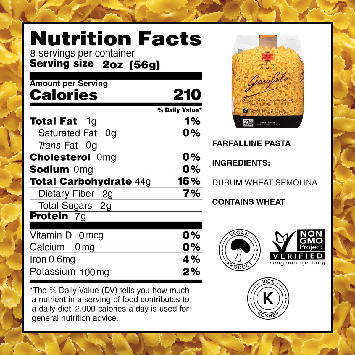 Garofalo bronze-drawn farfalline texture highlights sauce cling and flavor.