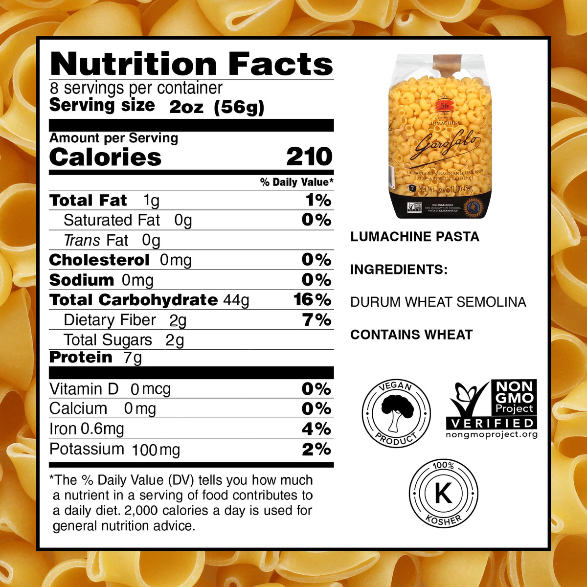 Garofalo Lumachine raw durum semolina, perfect for scratch-made pasta.