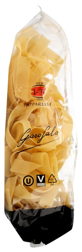 Garofalo Pappardelle bronze-drawn texture grips sauce.