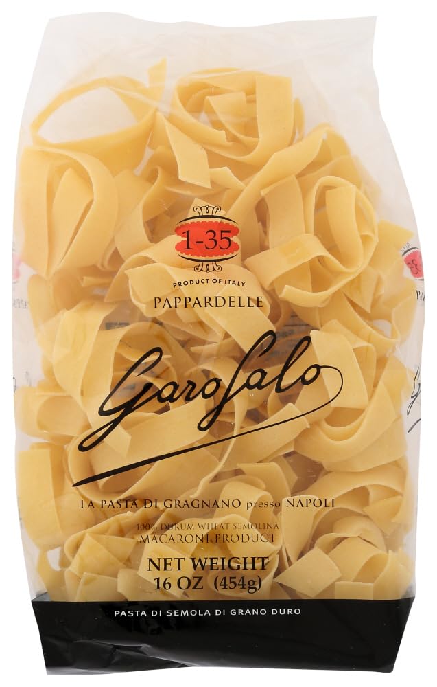 Garofalo Pappardelle with wide ribbons ready to hold sauces.