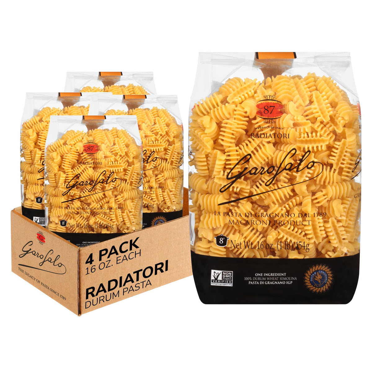 Garofalo radiatori pasta with bronze-drawn ridges capture thick sauces beautifully.