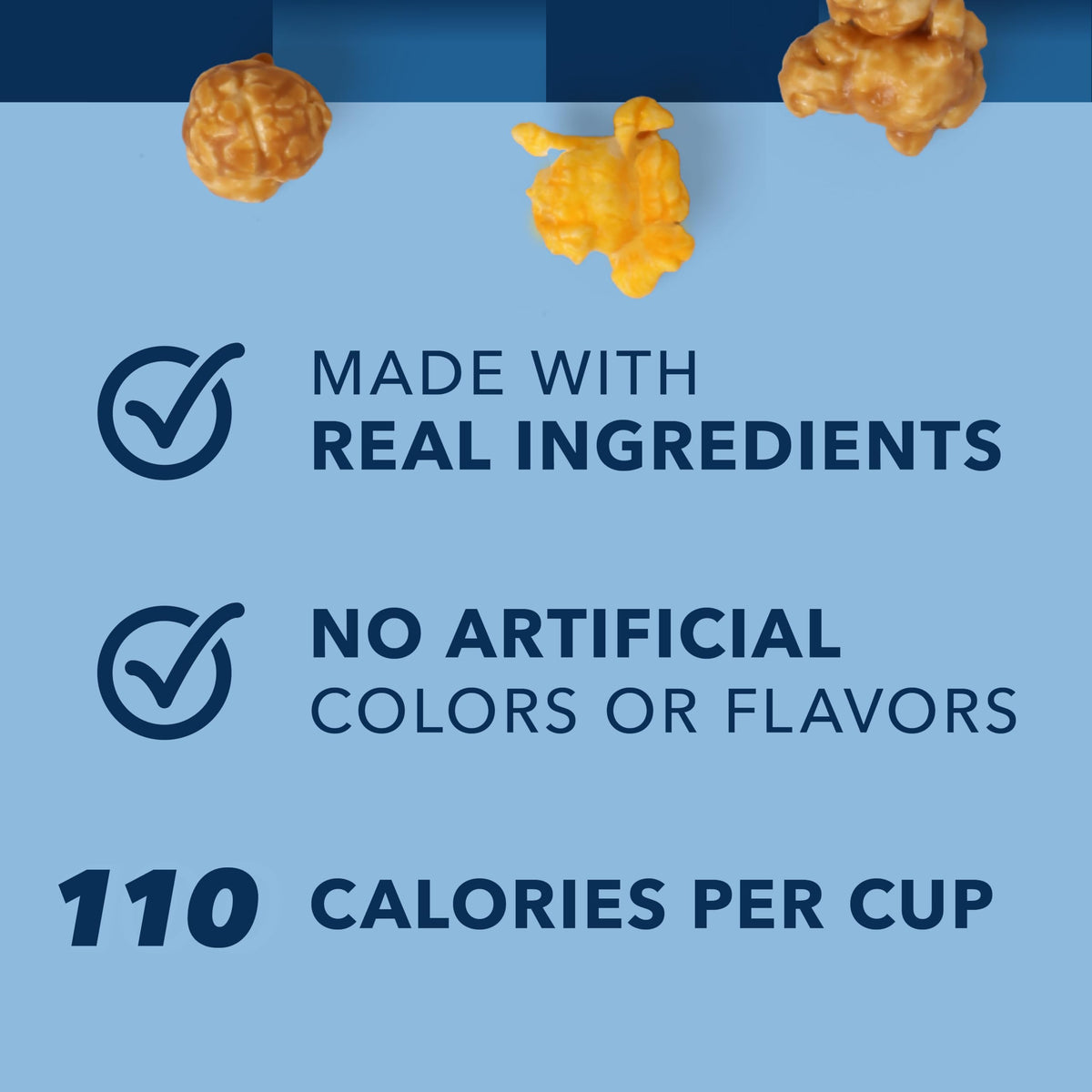 Close-up of Garrett Mix kernels highlighting texture and gourmet cheese and caramel.