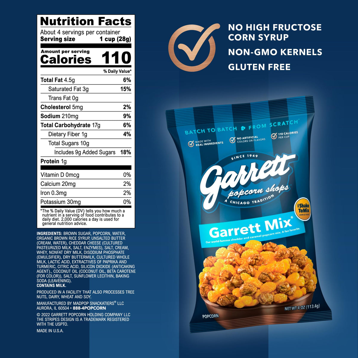 Garrett Popcorn Mix cheese caramel twist highlights bold flavor pairing.