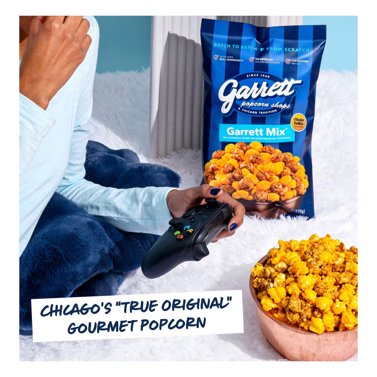 Garrett Popcorn small-batch ingredients emphasize craft-quality kernels.