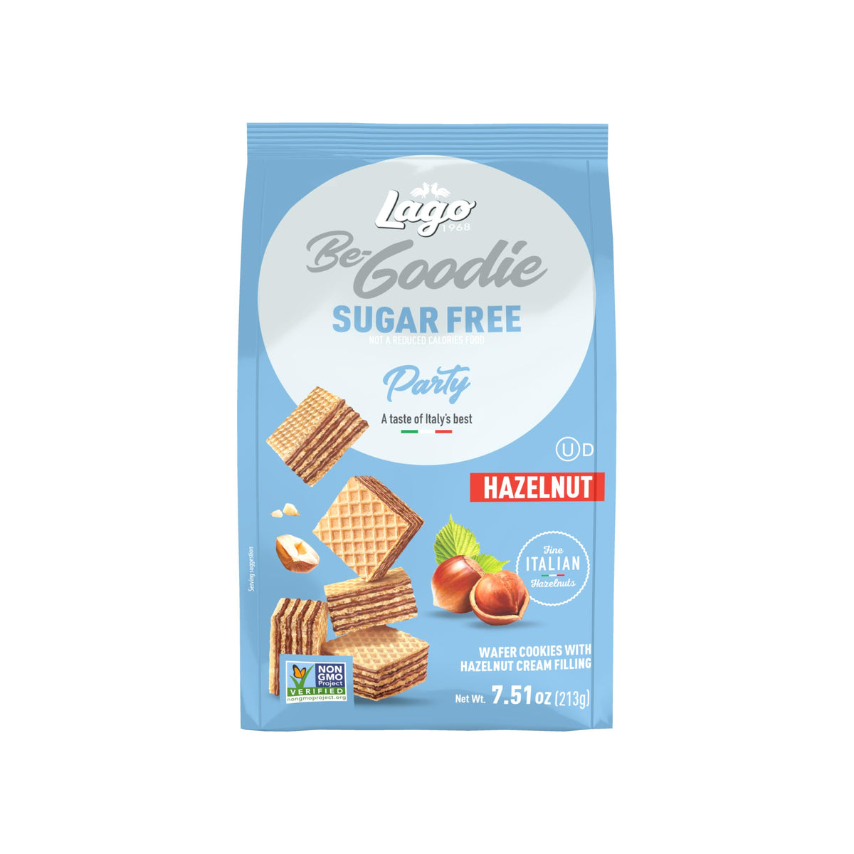 Gastone Lago Party Wafers hazelnut filling close-up, indulgent texture
