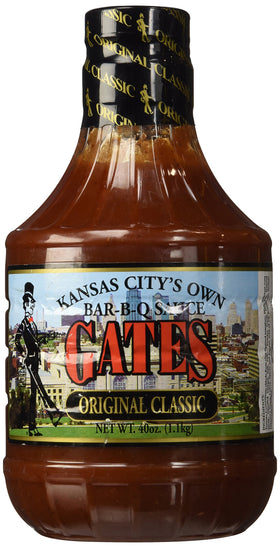 Gates Bar-B-Q Sauce Original 40oz bottle enhances grilling with rich tomato-based flavor.