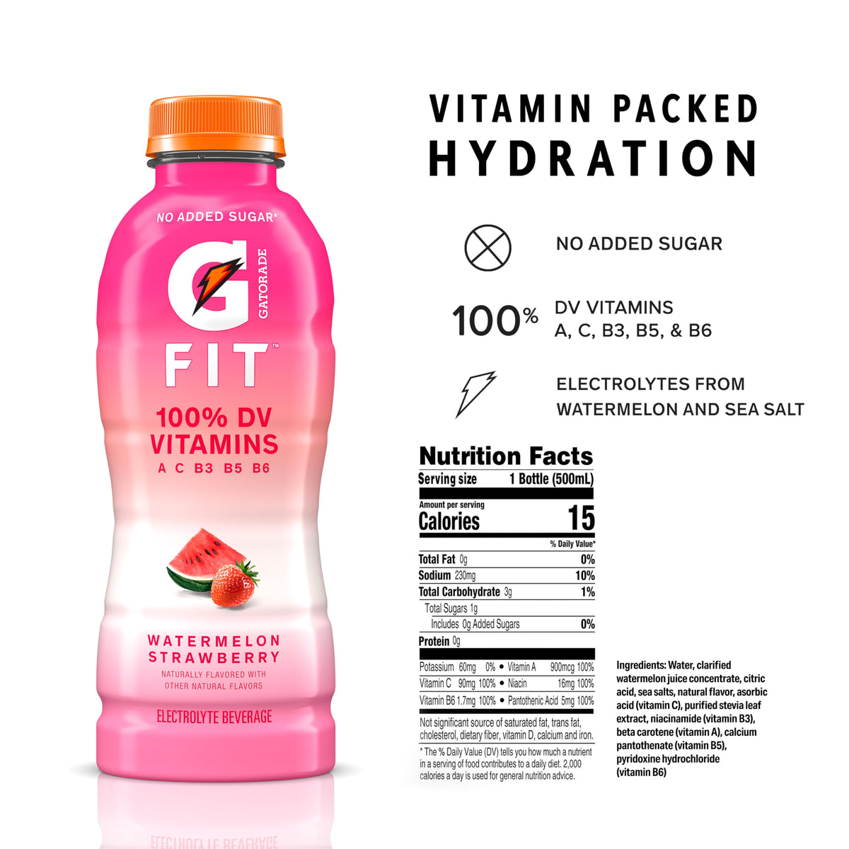 Chilled Gatorade Fit Watermelon Strawberry being poured for hydration