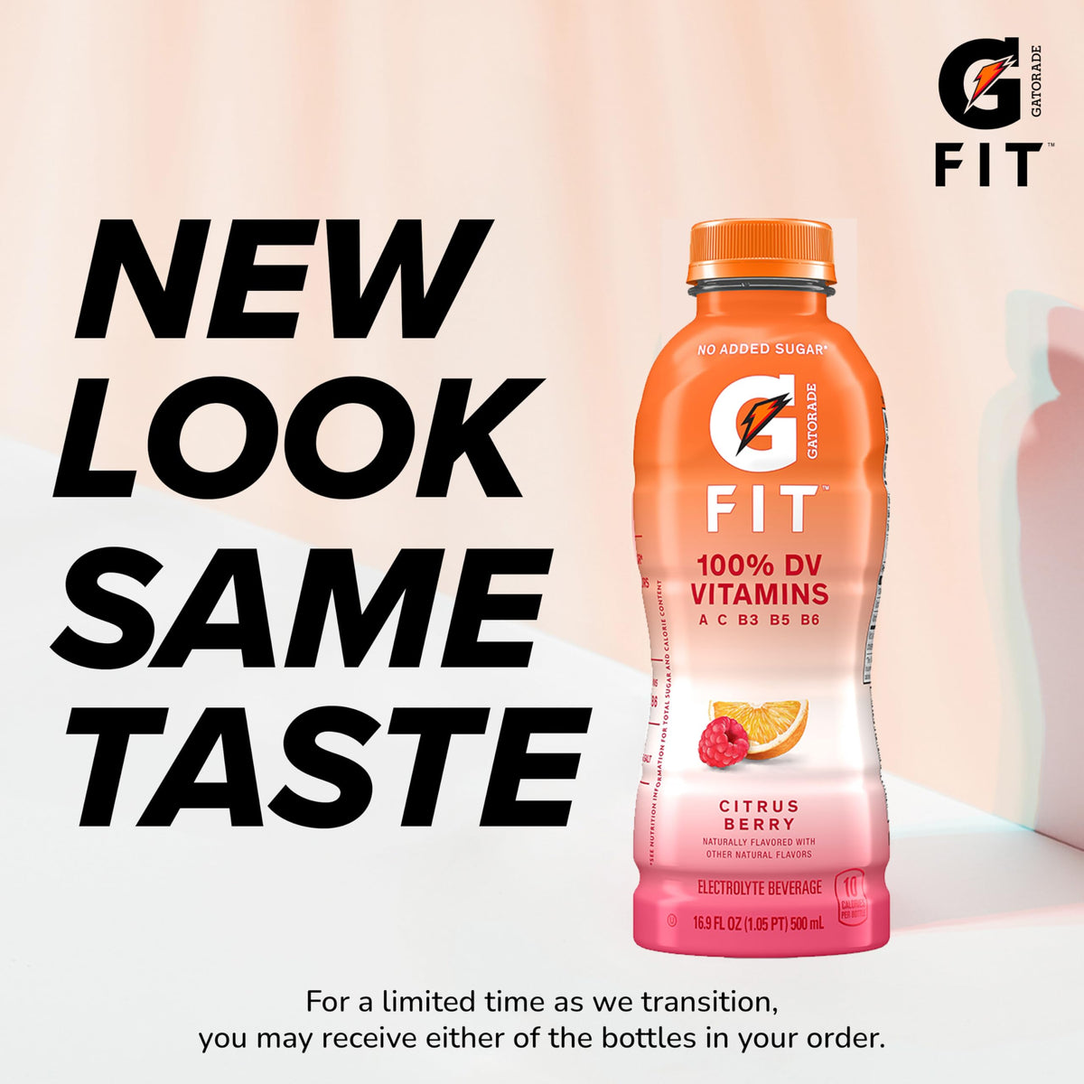 12-pack of Gatorade Fit bottles displayed for convenient, healthier hydration during active days