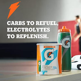Gatorade Fruit Punch powder canister side view shows serving size.