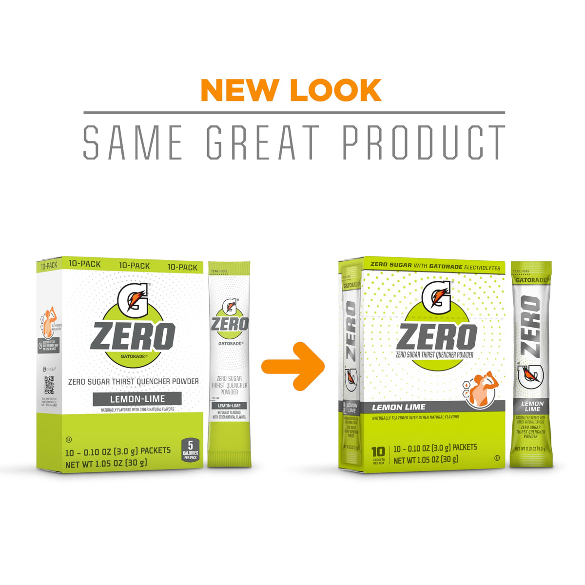 Gatorade G Zero Lemon Lime powder packet being poured for hydration.