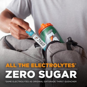 Gatorade G Zero packaging box displaying a 30-stick variety pack for home hydration.