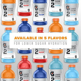 Gatorade G2 fruit punch bottle label close-up for flavor variety.