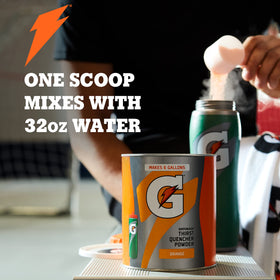 Gatorade G2 powder during training session to stay hydrated
