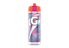 Gatorade Gx bottle in glitched berry finish for on-the-go hydration.