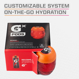 Gatorade Gx Pod Fruit Punch close-up showing a compact, spill-free design.